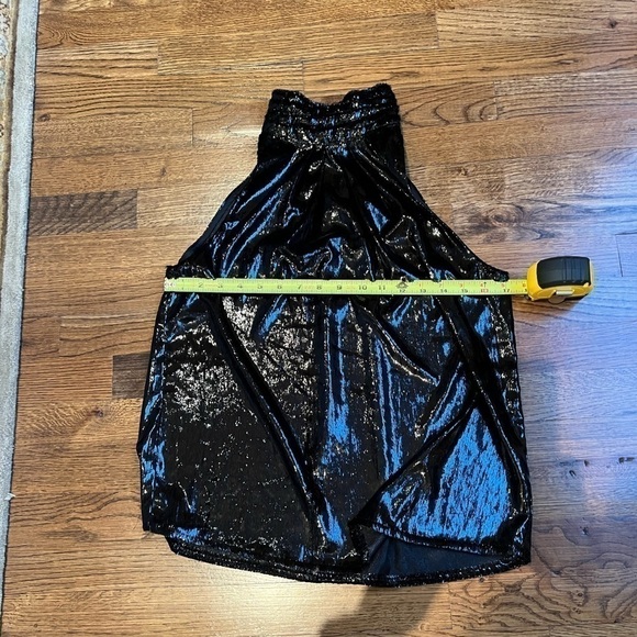 RTA black mock neck shimmer halter top size small - Picture 9 of 12
